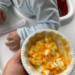 HUEVO DURO CON PURÉ DE ZANAHORIA